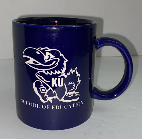 UNIVERSITY OF KANSAS JAYHAWKS School of Education Coffee Mug Cup EUC Cover