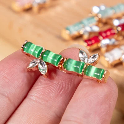 4pcs Chinese Bamboo Style Cat Eyes Button Hanfu Cheongsam Buckle Accessories NEW - Image 1 of 4