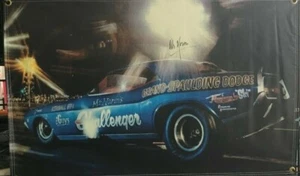 MR NORM CHALLENGER STAGED.  AUTOGRAPHED VINYL BANNER 3 SIZES DRAG RACING NHRA. - Bild 1 von 1