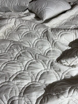 White Cotton quilt king cotton blanket cotton comforter queen bedding set - Image 1 of 4