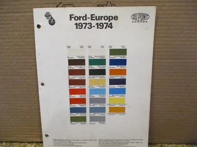PAINT COLOUR REFERENCE 1973/74 FORD EUROPE  AUTOMOTIVE  PAINT CHIPS SAMPLE - Image 1 of 2