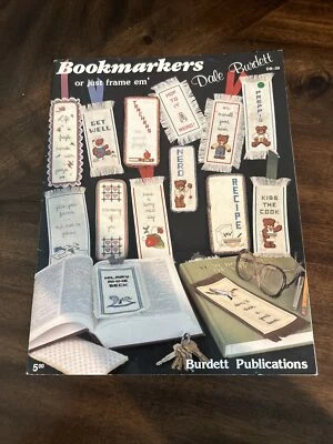 1984 Bookmarkers Or Just Frame Em' Cross Stitch Pattern Book Teacher Bear Recipe - Image 1 of 4