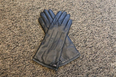 $98 Coach Women's Black Leather Basic Gloves - Size 7 - # 83875 - New with Tags - Image 1 of 4