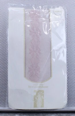 Vintage 80s Paper White Lace Pantyhose 100-125 lbs  - Image 1 of 2