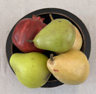 Realistic Faux Pears (4) Full-Size and (1) Pomegranate Fruit for Staging & Decor