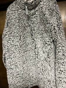 New w/o Tag J. America XL Pullover Fleece Grey Sweatshirt Jacket Qtr. Zip Sherpa - Picture 1 of 6