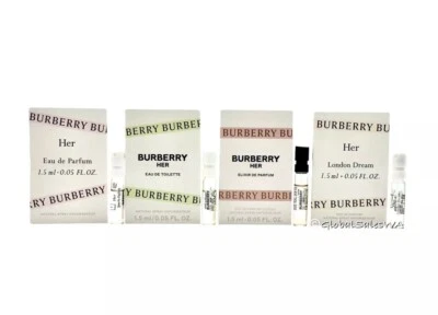 Burberry Her EDP EDT Elixir de Parfum London Dream 1,5 ml cada uno conjunto de muestra de 4 piezas Foto 1 de 3