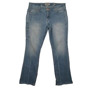 Ariat Jeans Uomo 38x34 Rebar Mid Rise Bootcut Blu Denim Abbigliamento da Lavoro Anticato - Foto 1 di 16