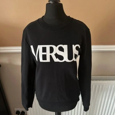 Versus Versace Women's Size S/8 Crew Neck 100% Cotton Black Jumper Sweatshirt - Image 1 of 4