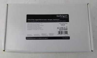 StarTech Industrial 8 Port PoE Managed Ethernet Switch 30W PoE+ 4x Port GbE - Image 1 of 2