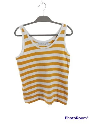 Camiseta sin mangas de colección Nordstrom Active Sports talla M algodón a rayas cuello redondo Foto 1 de 4