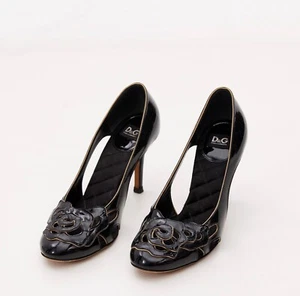 Dolce&Gabbana Black Patent Leather Stiletto Heel Pumps Size EU 36.5 / US 6.5 - Picture 1 of 6