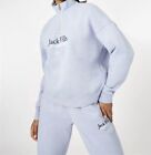 Jack Wills Women's Honeylane Half-Zip Sweatshirt Blue Size 16 New With Tags
