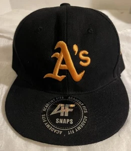 Oakland Athletics Baseball Cap Black Yellow A’s Logo Academy Fits Snap Back - Picture 1 of 6
