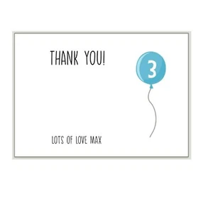 Thank You Cards / Invitations Personalised ANY AGE, birthday party BLUE BOYS - Picture 1 of 10