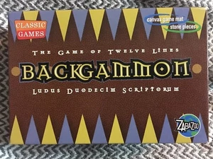 Zabazoo Backgammon (canvas game mat - stone pieces) Portable Travel Classic - Picture 1 of 3
