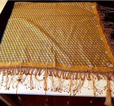 Vintage Silk Jacquard Textile with Gold & Silver Metallic Trims - India  XX295