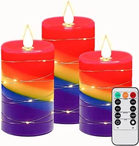 Flameless Candle with Remote Control Battery Powered LED Candl (3 Pack,4",5",6") - Picture 1 of 7