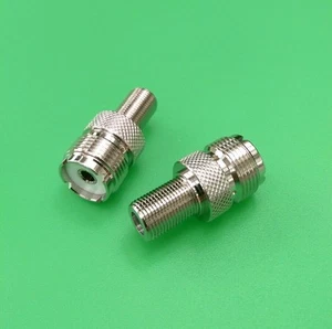 (2 PCS) UHF (SO-239) Female to F Female Adapter - USA Seller - Picture 1 of 2