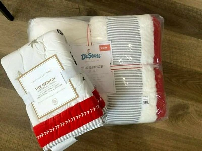 Pottery Barn Kids ADOLESCENTE Dr. Seuss Grinch Navidad DOBLE Edredón estándar farsa Foto 1 de 2