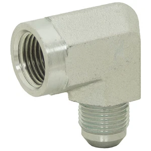 JIC 6 Male x 1/4" NPT Female 90 Degree Elbow 2502-06-04 Adapter 9-2502-6-4 - Picture 1 of 2