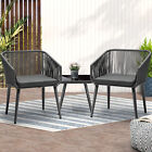 Livsip Outdoor Furniture 3 Piece Lounge Setting Chairs Side Table Bistro Set Pat