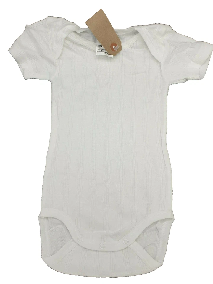 BNWT Baby Boys Girls Sz 18 Months Absorba White Romper Body Suit Short Sleeve - Image 1 of 1