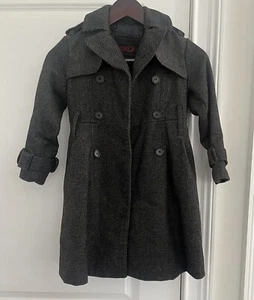 Yoki Girls winter double breasted wool blend coat Sz. S (4) grey - Picture 1 of 10