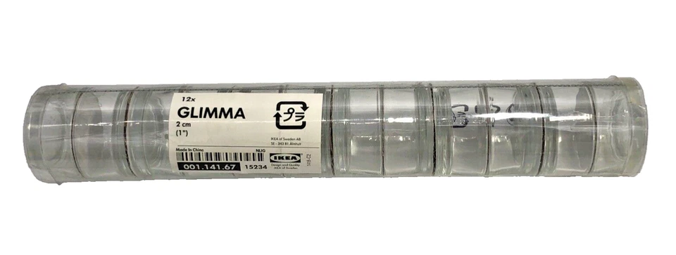 18 IKEA Glass Tea Light Candle Holders Glimma 1" Wedding Table Decor Clear