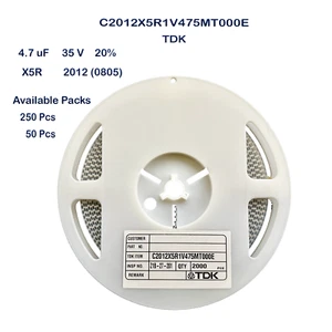 C2012X5R1V475M TDK Ceramic Capacitor SMD 4.7uF 35V X5R 2012 0805 20% MLCC - Picture 1 of 2