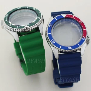42.5mm Seiko 007 Watch case rubber bracelet AR layer sapphire glass Chapter Ring - Picture 1 of 21