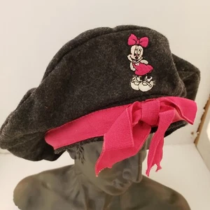 Disney Store Grey Fabric Childs Medium Beret Embroidered Minnie  And... - Picture 1 of 2