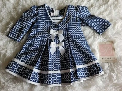Conjunto de vestido y chaqueta Bonnie Jean bebé talla 3/6M azul marino ¡¡NUEVO CON ETIQUETAS!!! Foto 1 de 4