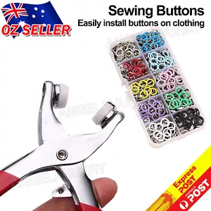 400x Metal Sewing Buttons Press Stud Snap Fastener Kit Pliers Snap On DIY NEW - Picture 1 of 11