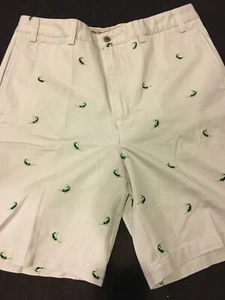 NEW Men’s Caribbean Joe Chinos Shorts Beige W/swordfish Design Sz 33 - Bild 1 von 5