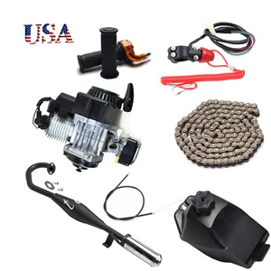 47cc 49cc 2Stroke Motor Engine Exhaust Tank Mini Scooter ATV Go Kart Pocket Bike - Foto 1 di 12
