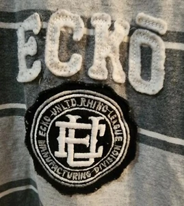 Echo Ecko Unlimited Men's Polo Size 2XL light and dark Gray Striped - Picture 1 of 5