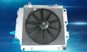 ALU RADIATOR+FAN For JEEP WRANGLER YJ AND TJ CHEVY ENGINE 1987-2006 87 88 89 90 - Picture 1 of 6