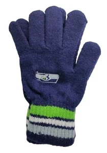 Guanti lavorati a maglia per ragazzo Seattle Seahawks logo ricamato taglia 8-20 taglia unica si adattano alla maggior parte - Foto 1 di 6