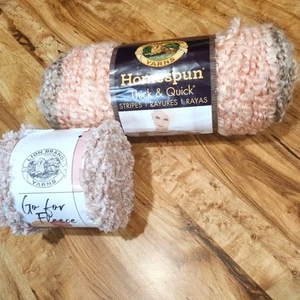 Löwenmarke Garn in rosa und grau selbstgesponnen + Shurpa - Bild 1 von 5