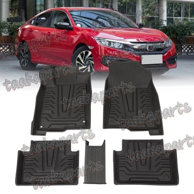 All Weather Floor Mats Liners For Honda Civic 2016-2021 Sedan Hatchback Coupe - Изображение 1 из 4