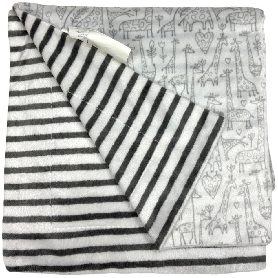 Детское одеяло Lila & Jack серое белое жираф полоска мягкое полиэстер тонкое унисекс - Изображение 1 из 4