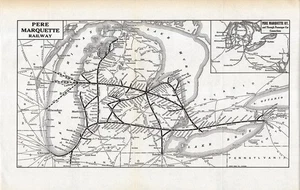 Antike Pere Marquette Eisenbahnkarte Große Seen Eisenbahnkarte 2552 von 1937 - Bild 1 von 4
