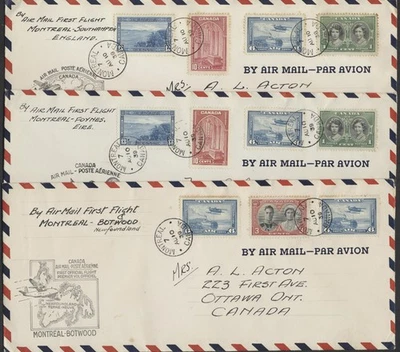 Tres vuelos transatlánticos de Imperial Airways 1939 10 de agosto #10 cubiertas de correo aéreo Foto 1 de 4