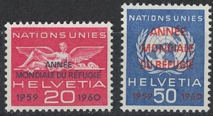 SVIZZERA 1960 Anno del rifugiato 2v MNH** - Picture 1 of 1