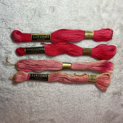 Vtg J&P Deluxe Embroidery Thread Floss Variegated Boilfast Devil Red Watermelon - Image 1 of 4