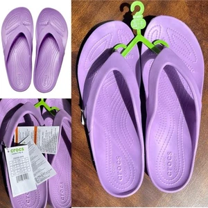 Women's Crocs Kadee II Flip Flops Sandals Purple Orchid Size 11 W Summer Comfort - Picture 1 of 5