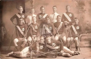Manitoba Early View Manitoba Lacrosse Team Canada RPPC Photo Postcard COPY - Picture 1 of 2