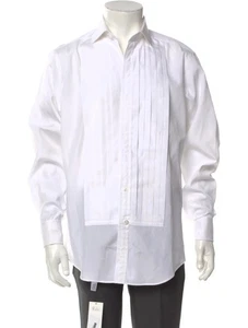 Ralph Lauren Purple Label Tuxedo Shirt Mens 16.5 White French Cuff Italy T33 - Picture 1 of 11