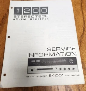 Stereotech 1200 Receiver Service Information - Original - Picture 1 of 1